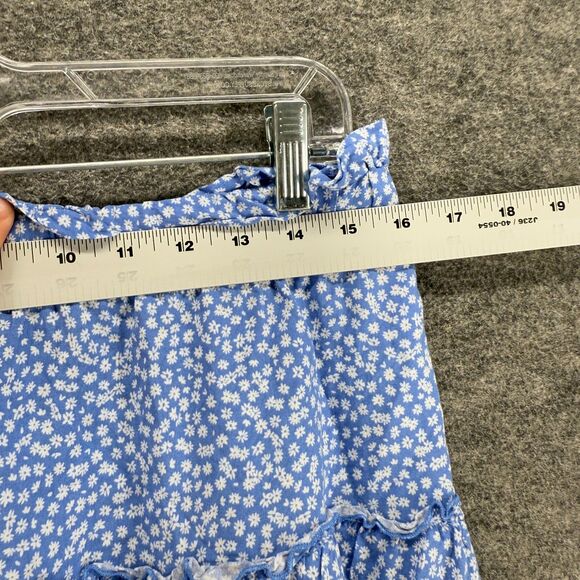 Wild Fable Skirt Women L Large Blue Floral A-Line Midi Mid Rise Pull On Rayon - Picture 3 of 8